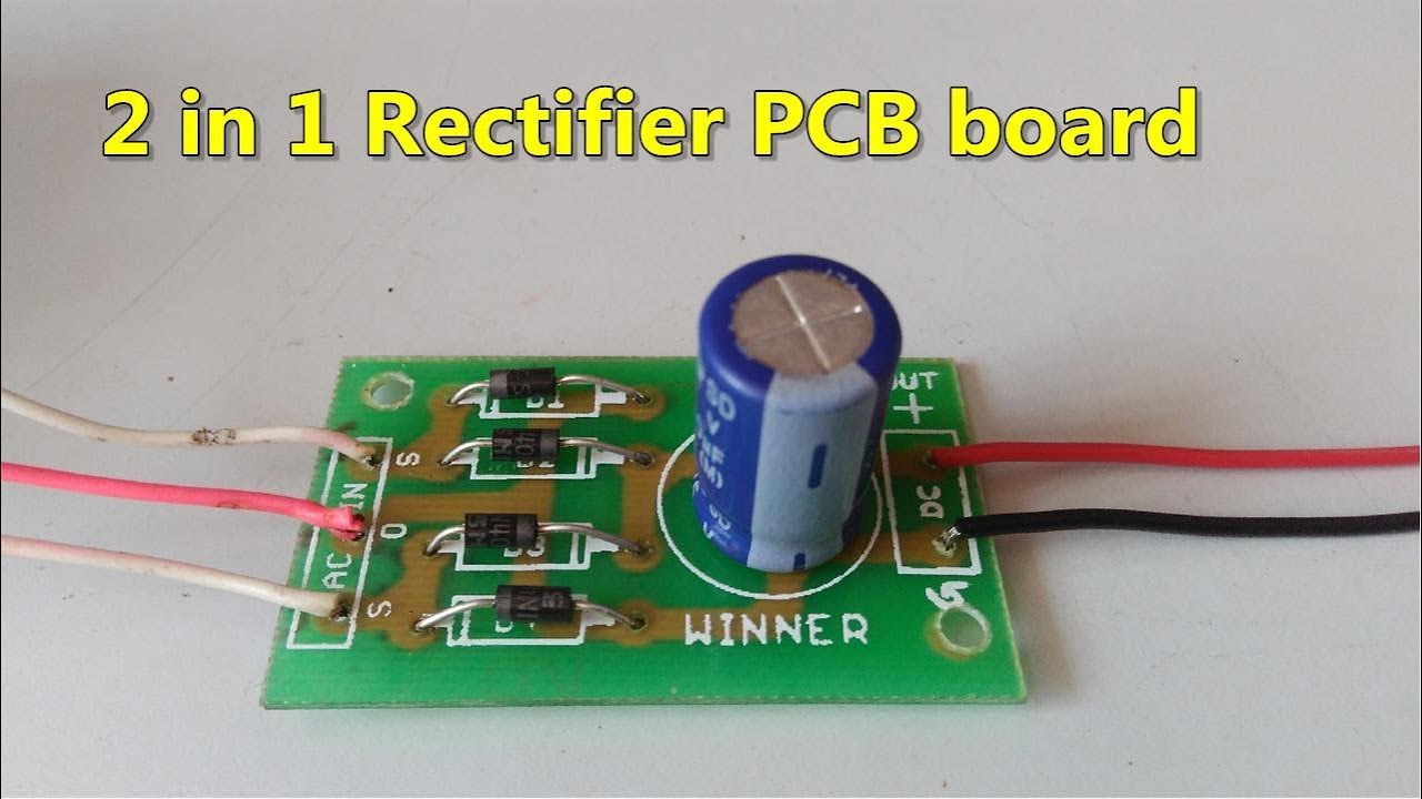 2 in 1 AC to DC Rectifier PCB board - full wave bridge & center tapped rectifier | POWER GEN