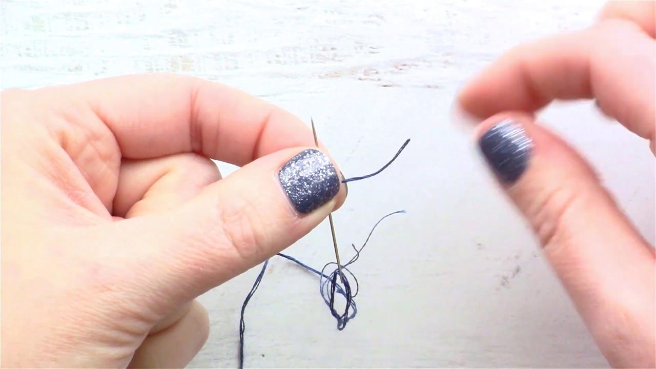 How to Tie Knots in the End of Embroidery Floss with a Quilter's Knot