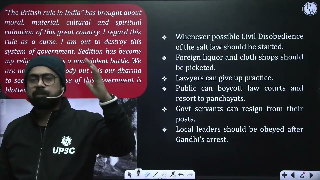 Lecture 37 :Civil Disobedience Movement and Beyond 01 | Abhishek Srivastava sir