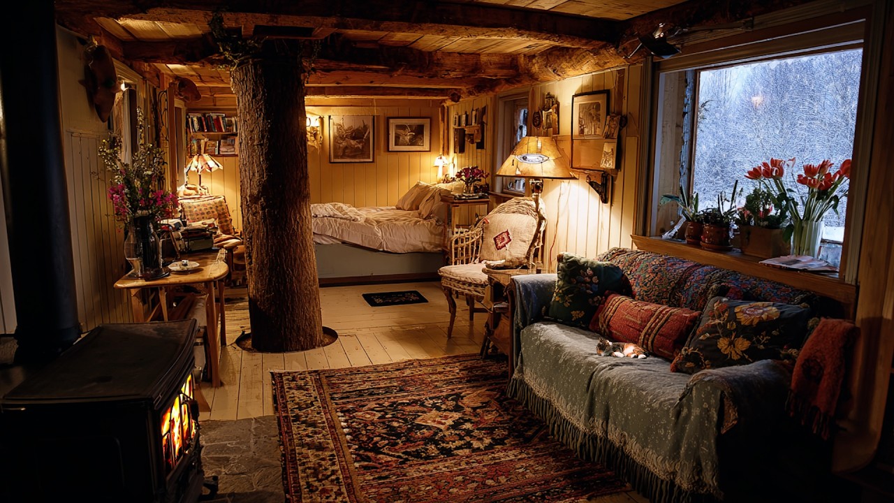 🔴The House Listening to Its Own Silence | Cozy Fireplace Sounds for Deep Sleep and Tender Nostalgia