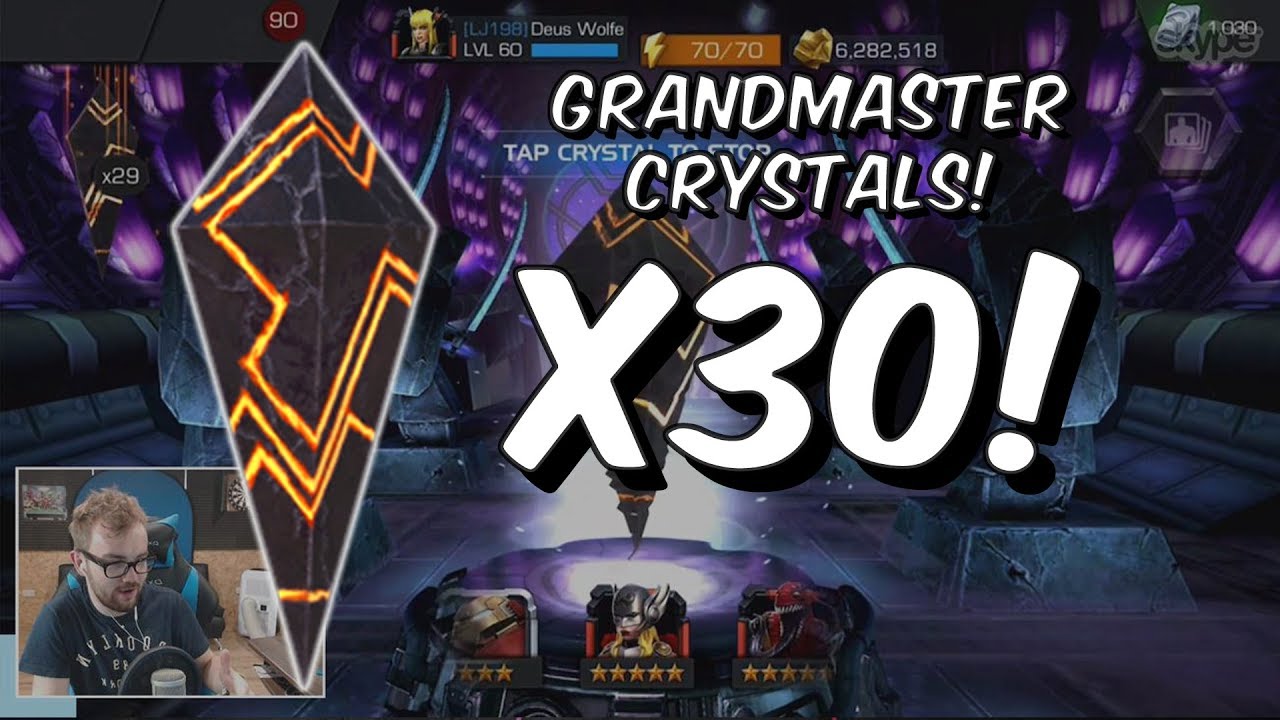 30x Grandmaster Crystal Opening FT Deus Wolfe - Marvel Contest Of Champions