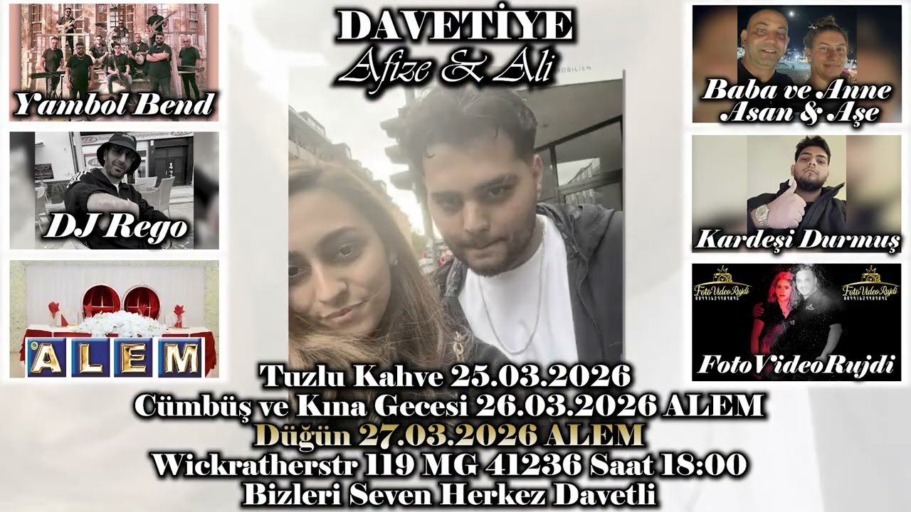 DAVETİYE Afize & Ali Bizleri Seven Herkez Davetli