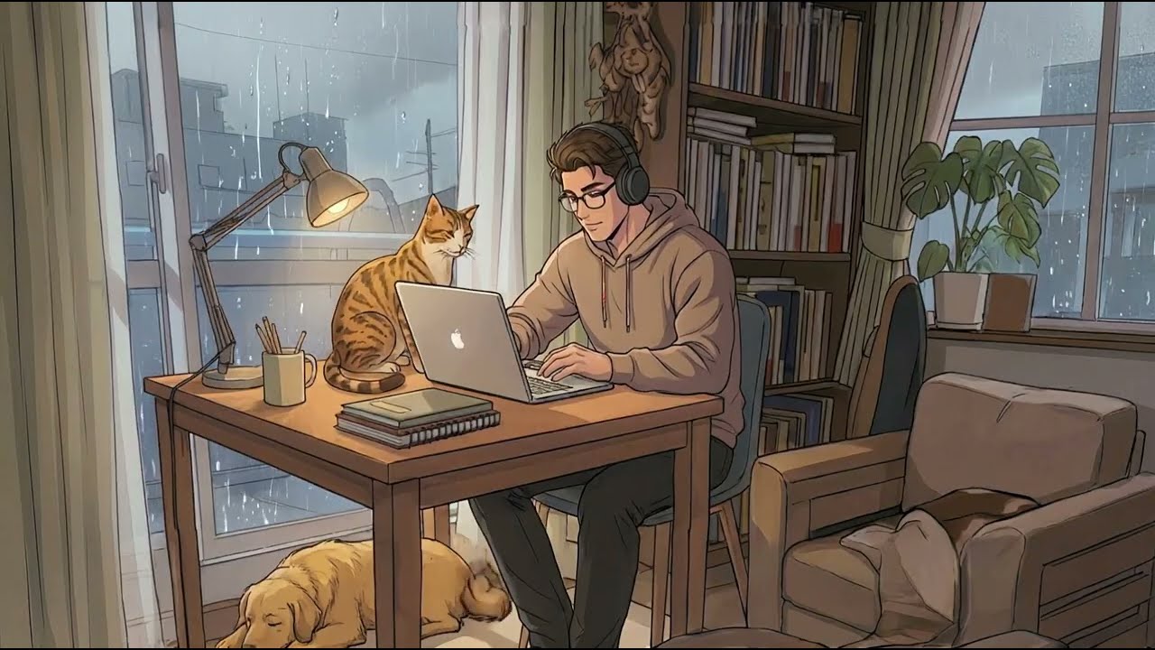 [Rain + Lofi] Your Companion for Long Study & Work Sessions 📚 Mellow Boy