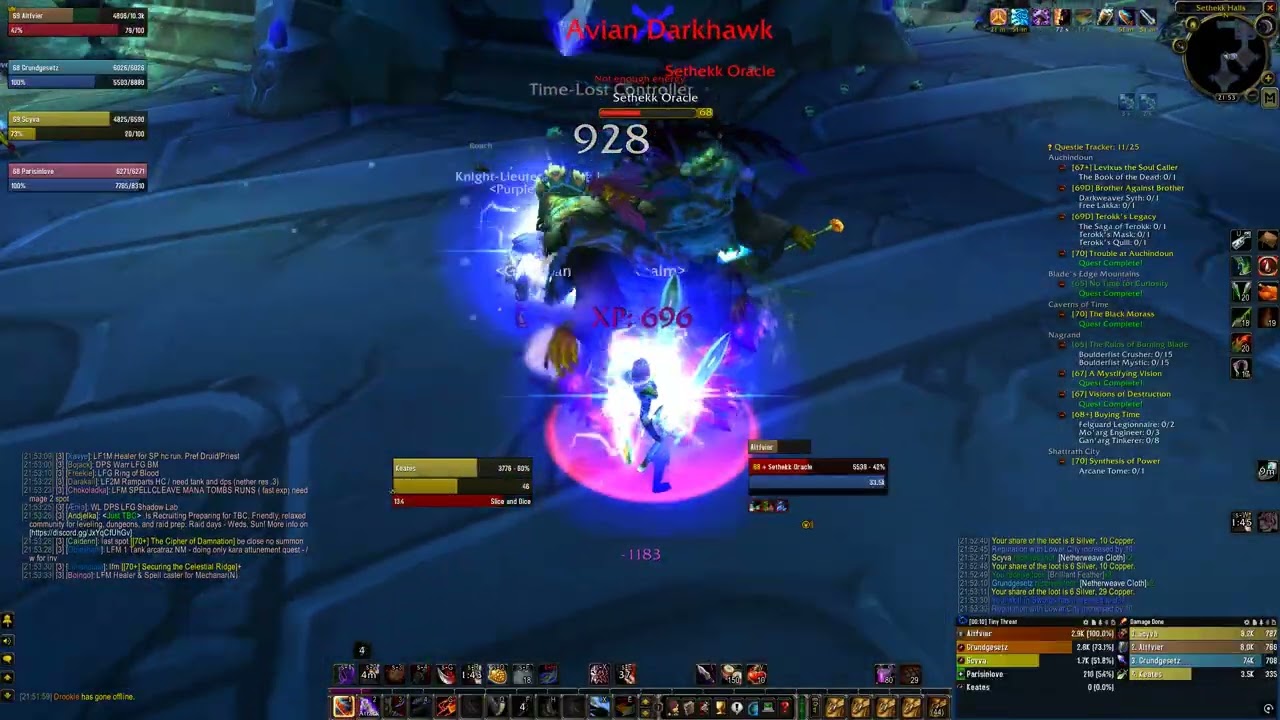 WoW TBC Anniversary: Sethekk Halls (Combat Rogue PoV)