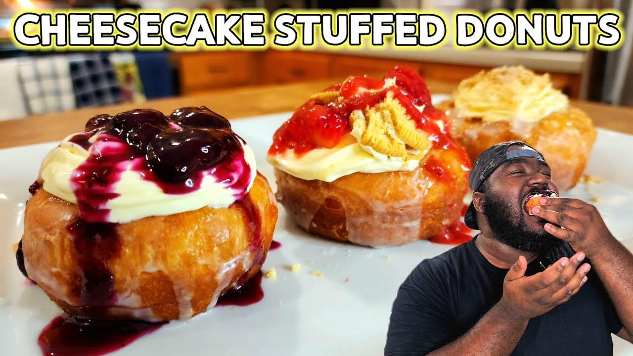 CHEESECAKE STUFFED DONUTS | EASY DONUT HACK