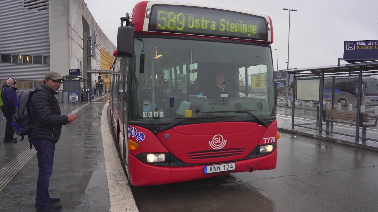 Sweden, Stockholm, bus 589 ride from Arlanda Airport to Märsta Station
