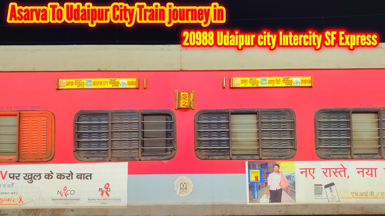 Asarva To Udaipur City Train Journey In 20988 Udaipur city Intercity SF Express In Sleeper Class.