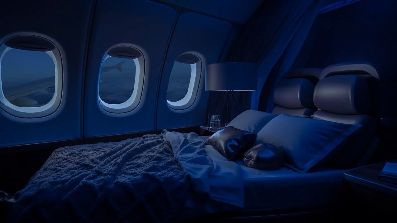 Sleep & relax on a first class flight | Best sounding plane engines | Brown noise sleep | 10 hours