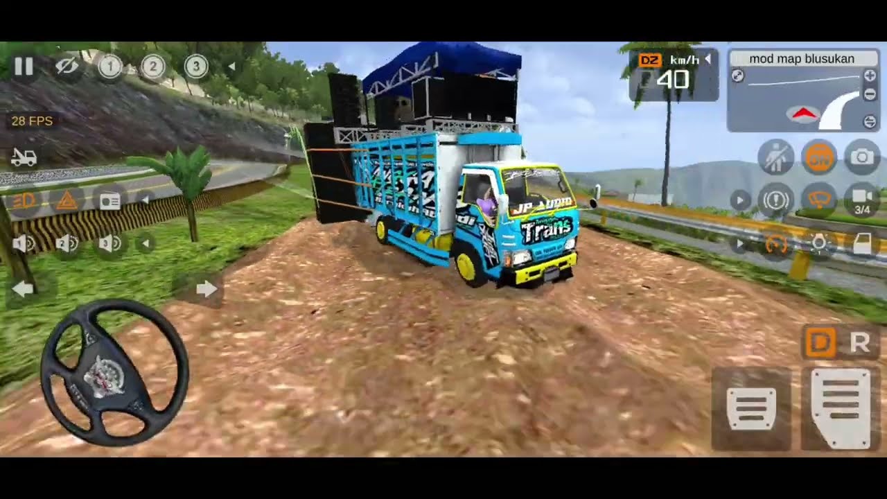 Game truk sound system karnaval horeg nekat melewati jalan rusak | Bus simulator indonesia gameplay