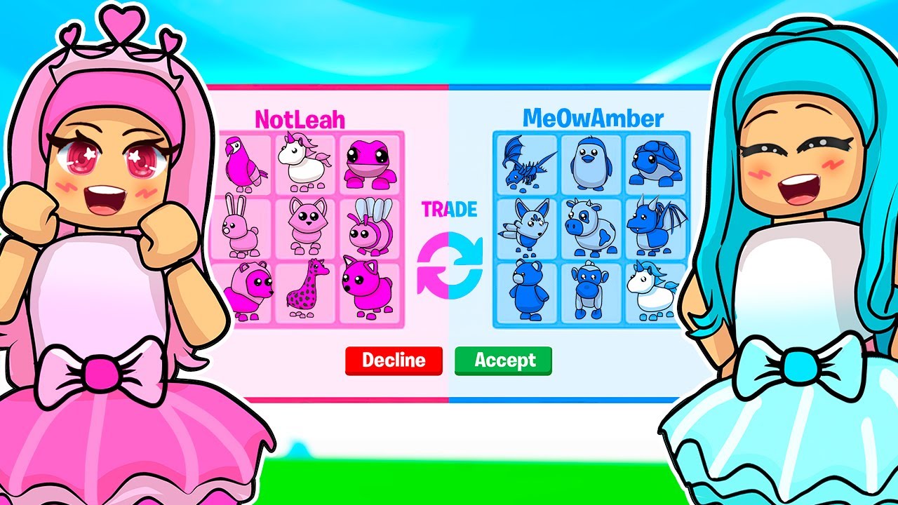 I Challenged My Twin To A ONE COLOR TRADE CHALLENGE In Adopt Me