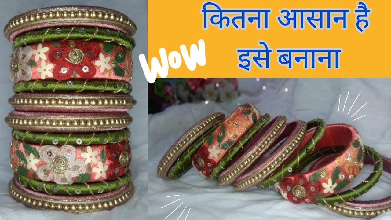 DIY Bangles 🤩 Silk thread bangles with hand painting