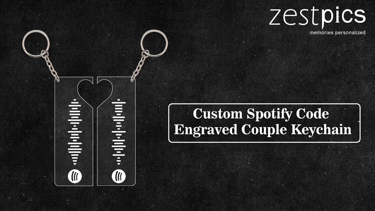 2 Personalized Spotify Code Acrylic Keychain | Heart Cut Out | Friend Keychain | Couple Keychain