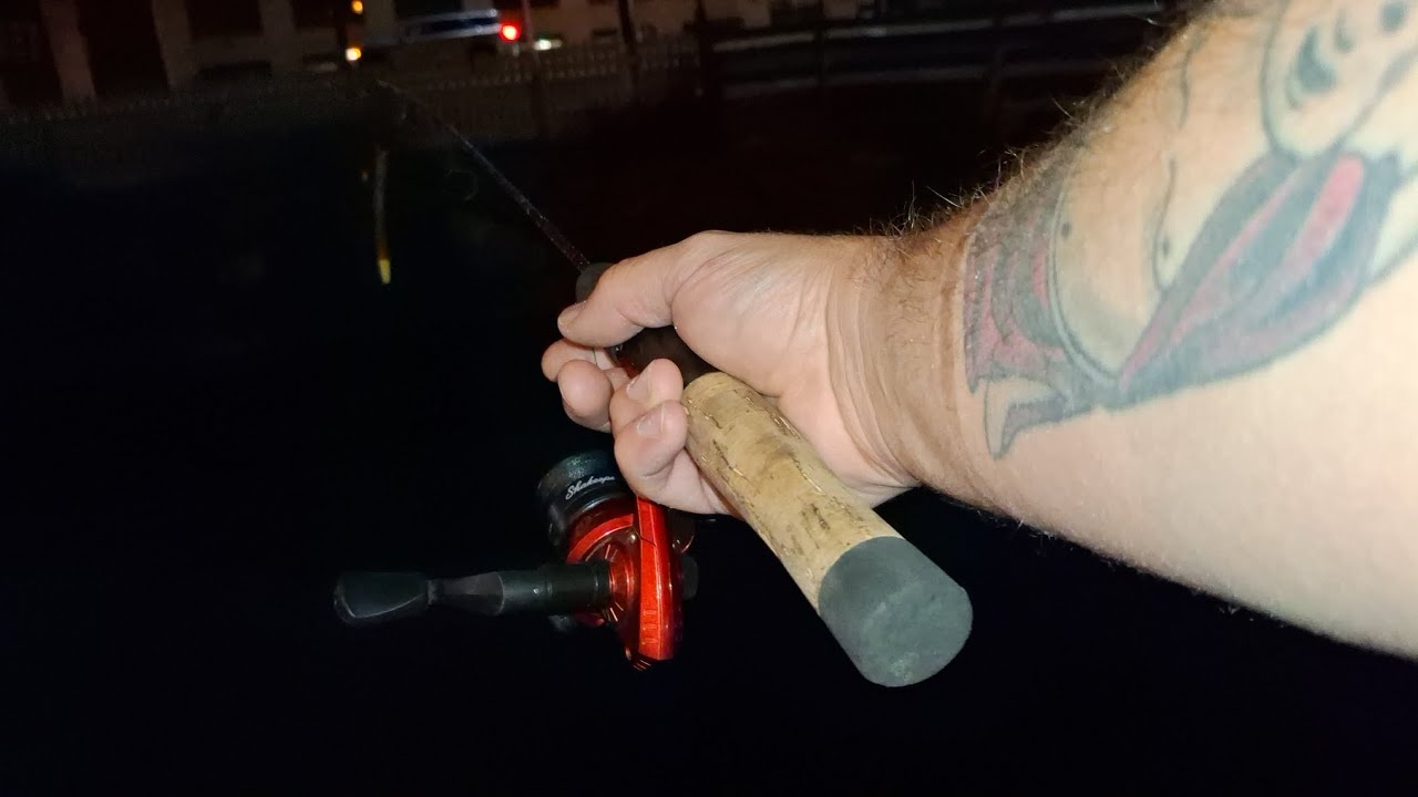 Bite on the dock runner at the canal downtown