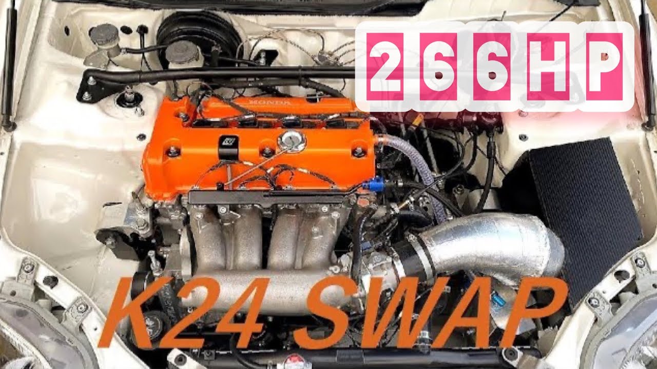 CIVIC   EK9  K24A   SWAP 【 Part 1】  鬼トルク＆パワー　2400cc  エンジンスワップ