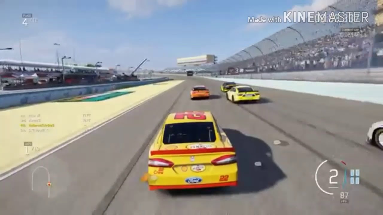 2016 NASCAR Sprint cup series Carl Edwards huge crash on restart reenactment Forza Motorsport 6