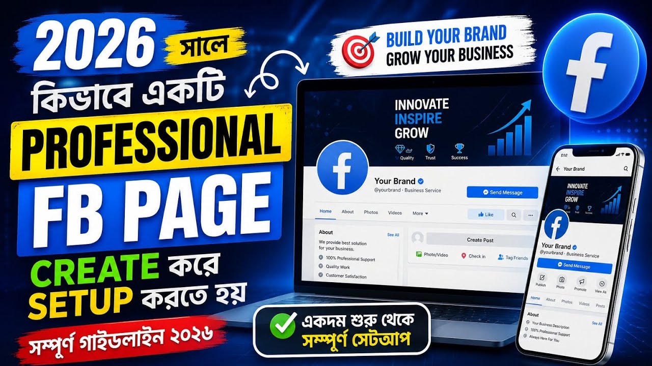 Master Facebook Business Page Creation Now tutorial in Bangla | page create | page setup 2026