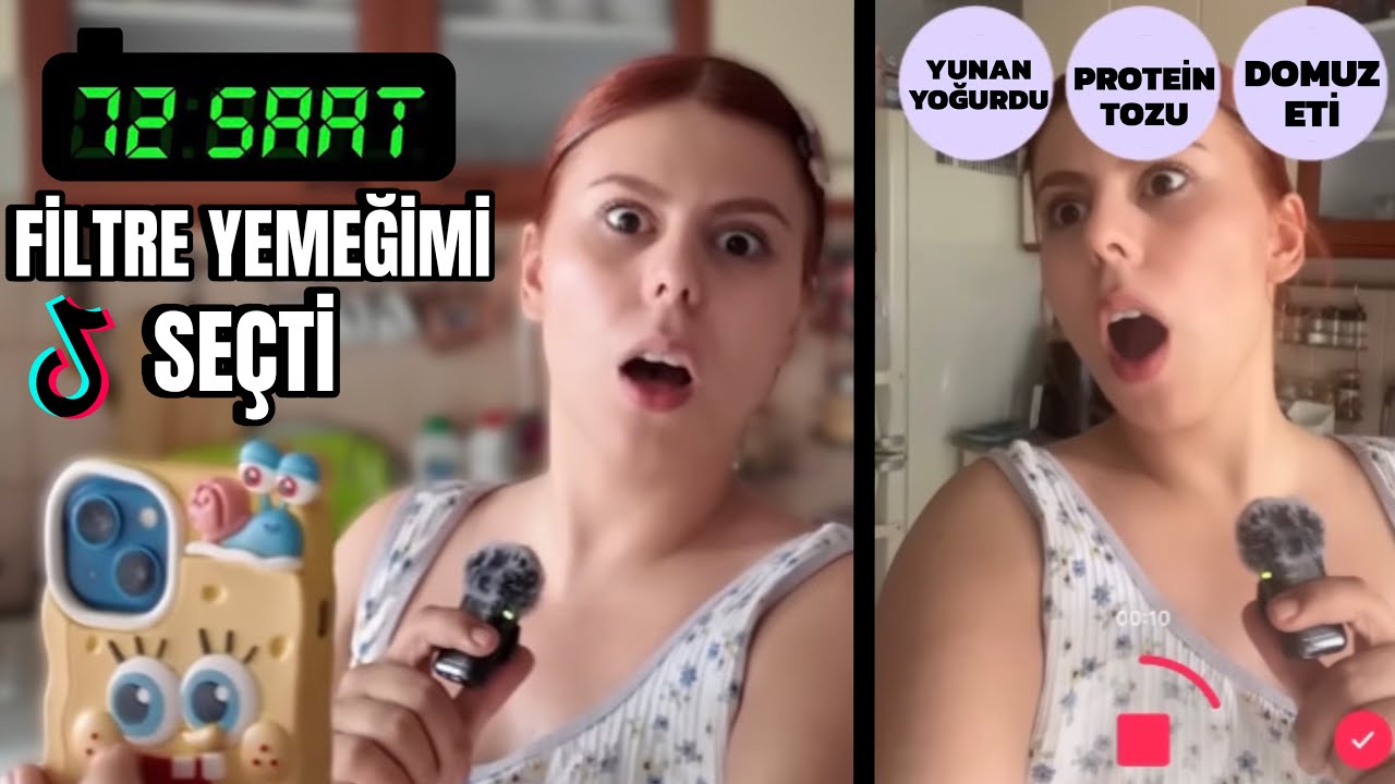 TikTok EFEKTİ 3 GÜN BOYUNCA YEDİKLERİMİ SEÇTİ I HASTANELİK OLDUM :(