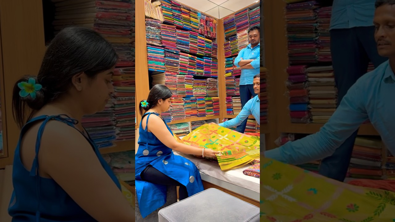 Durga puja shopping ✨🛍️ #shopping #sareecollection #sareelove #ytshorts
