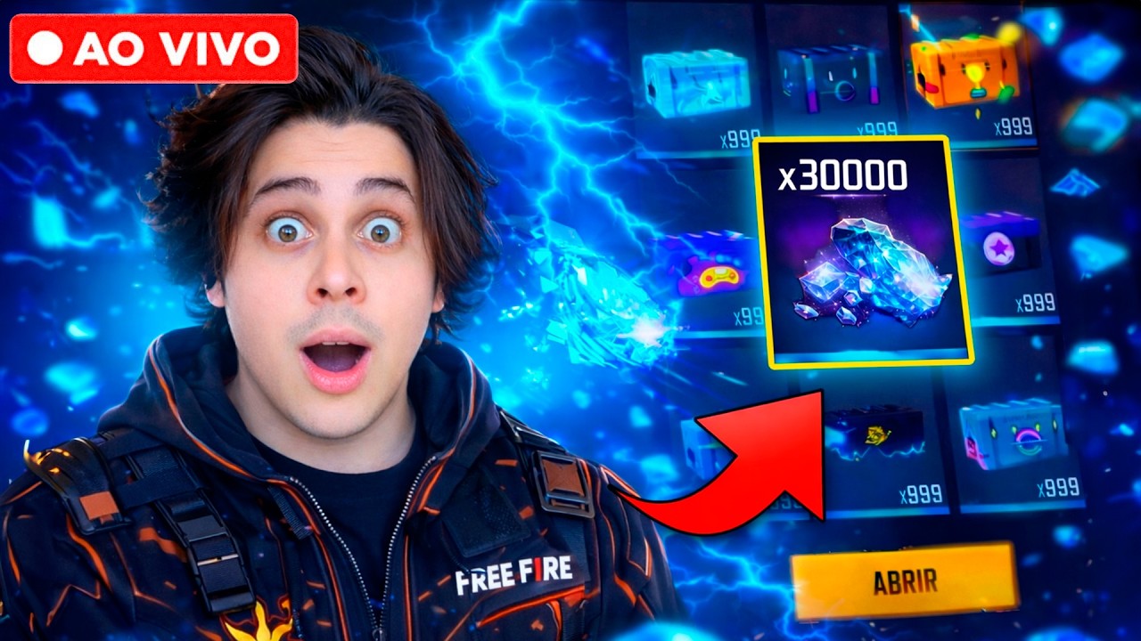 ABRINDO 10 MIL CAIXAS !! 8 ANOS JUNTANDO MEGA FREE FIRE AO VIVO
