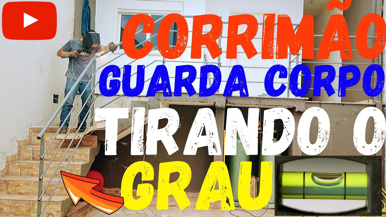 Como fazer corrimão guarda corpo de ferro, e tirar o grau da escada