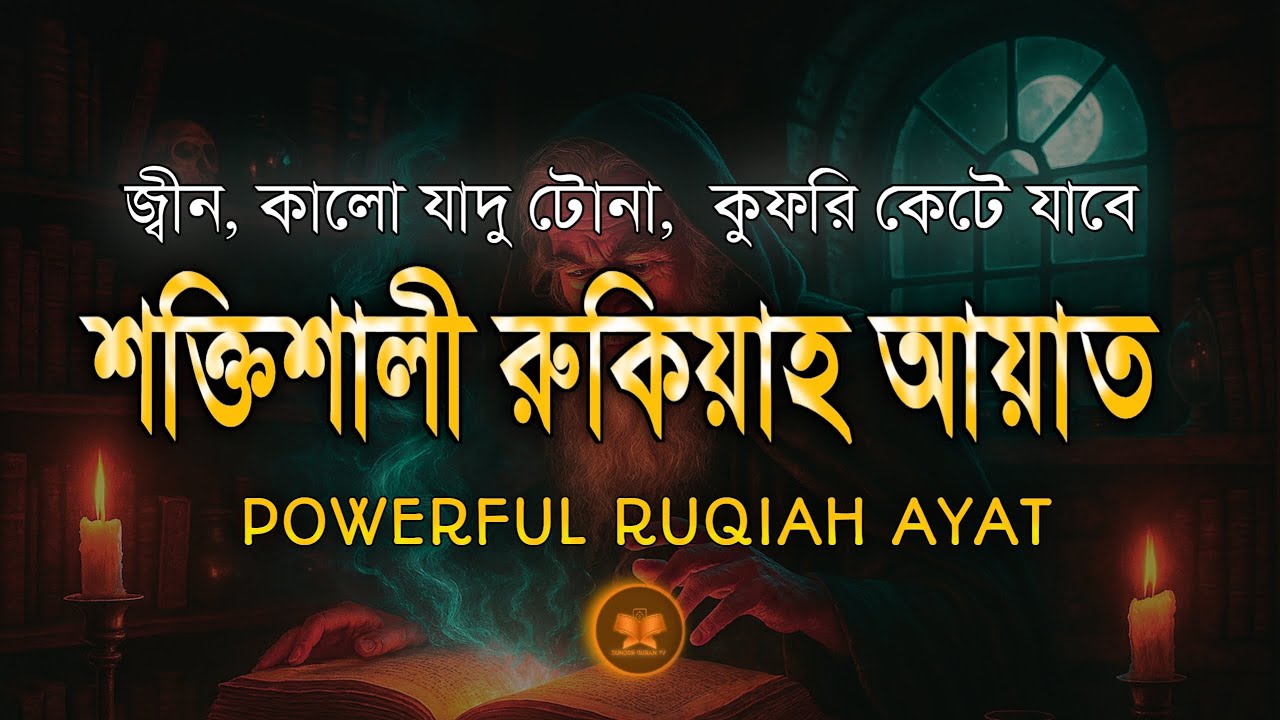 শক্তিশালী রুকাইয়া আয়াত। জ্বীন, ভূত, কালো যাদু , রোগ, দুশ্চিন্তা কেটে যাবে - POWERFUL RUQYAH AYAT |