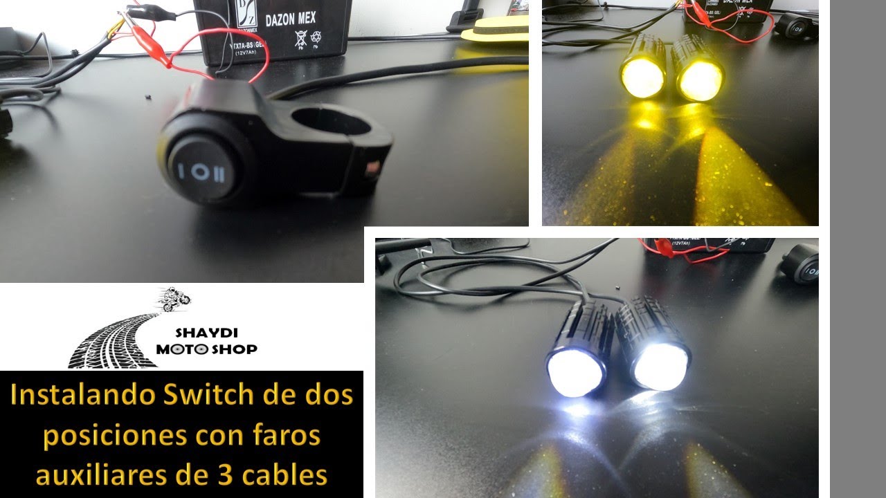 instalando faros auxiliares con switch de dos pasos