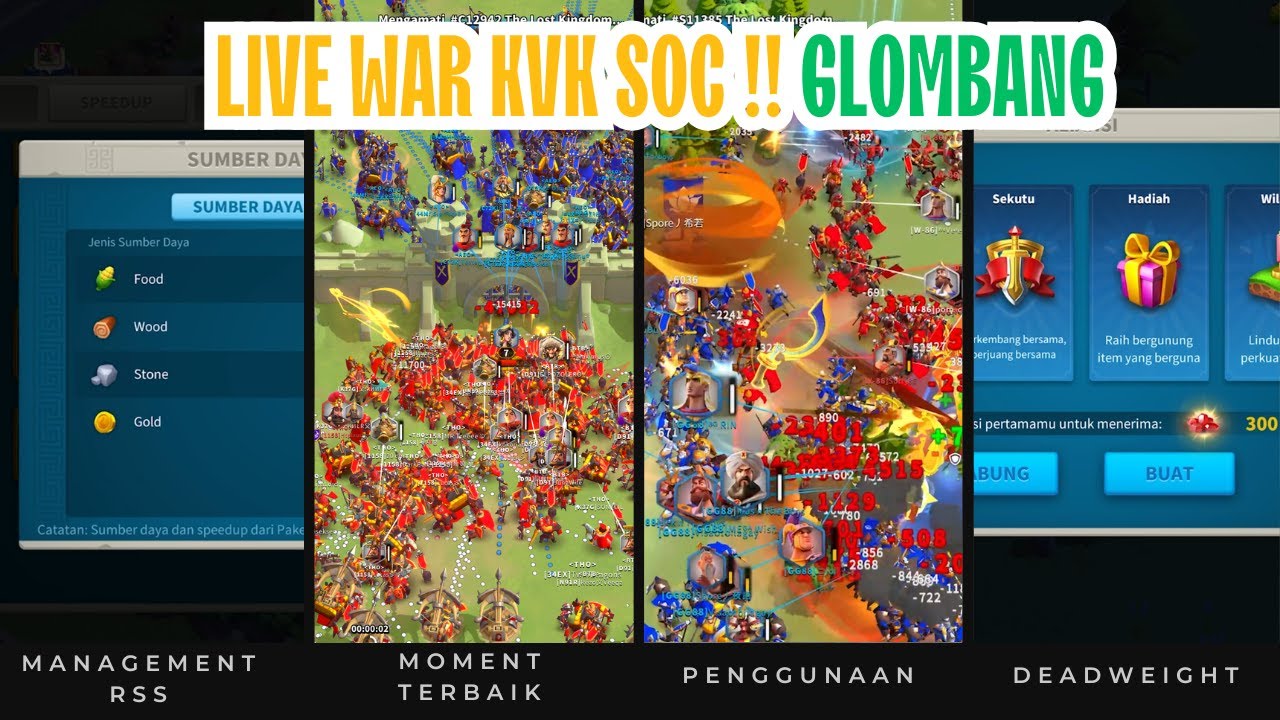 LIVE WAR PASS 4 OPEN !! KVK GLOMBANG ROLE ARCHER QIN FEAT SHAJAR !!