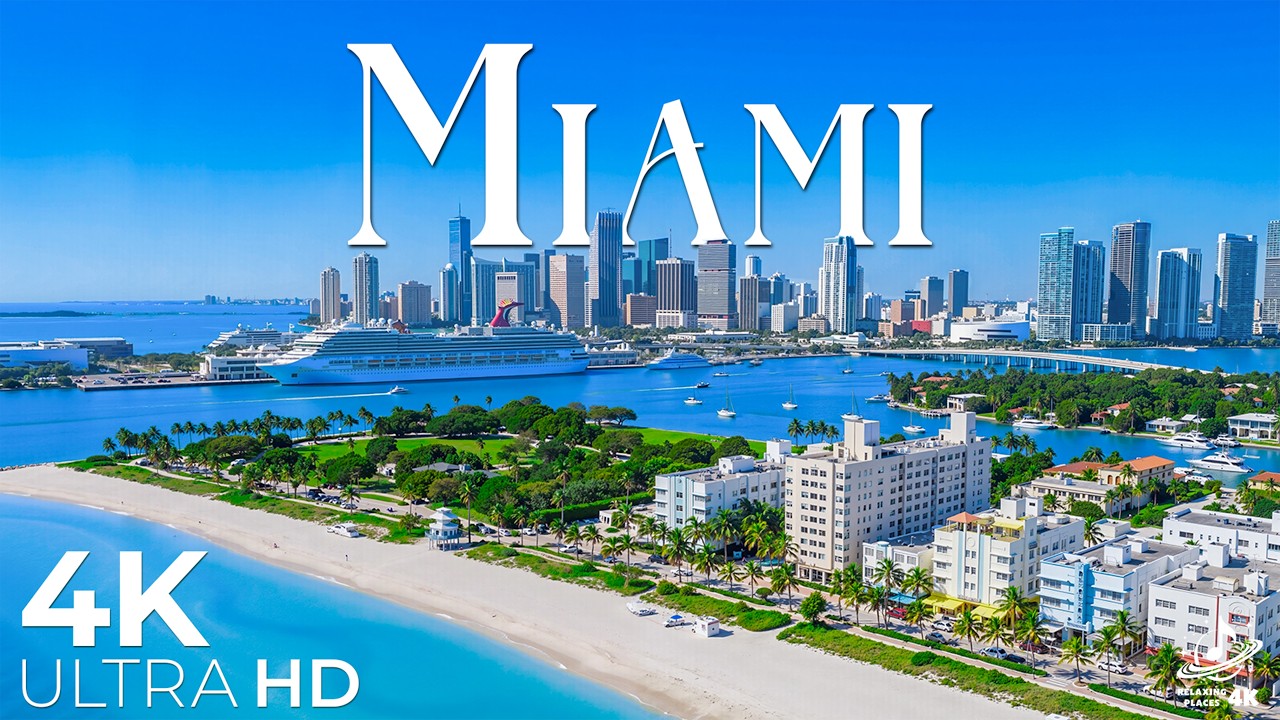 Майами: тропические пляжи и панорама города в формате 4K.