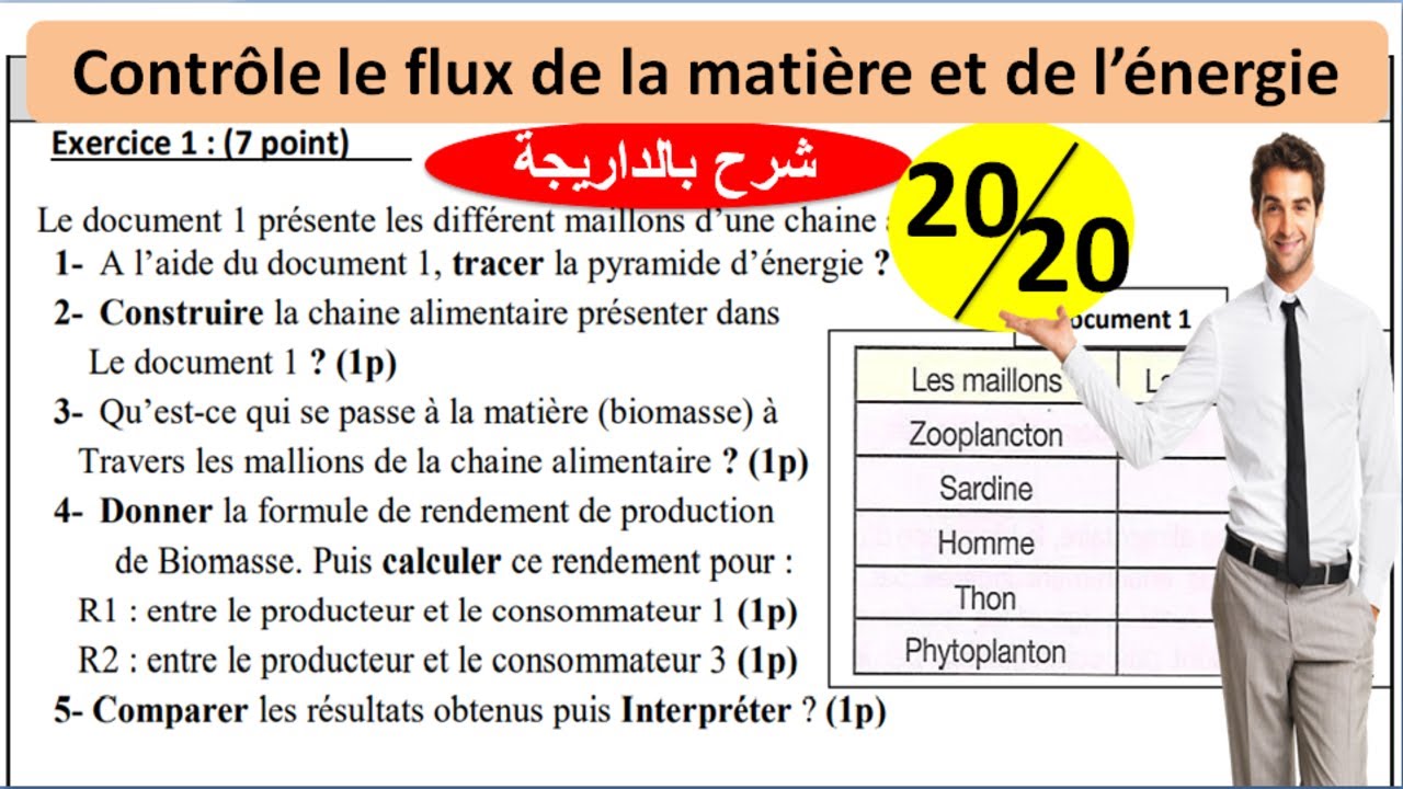 Contrôle le flux de la matière et de l'énergie svt TCSF (شرح بالداريجة)