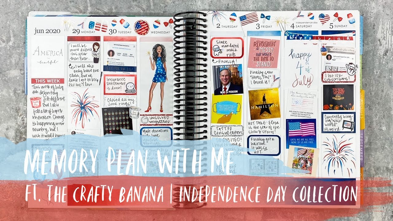 MEMORY PLAN WITH ME | ft. the crafty banana | INDEPENDENCE DAY COLLECTION | tattooed teacher plans