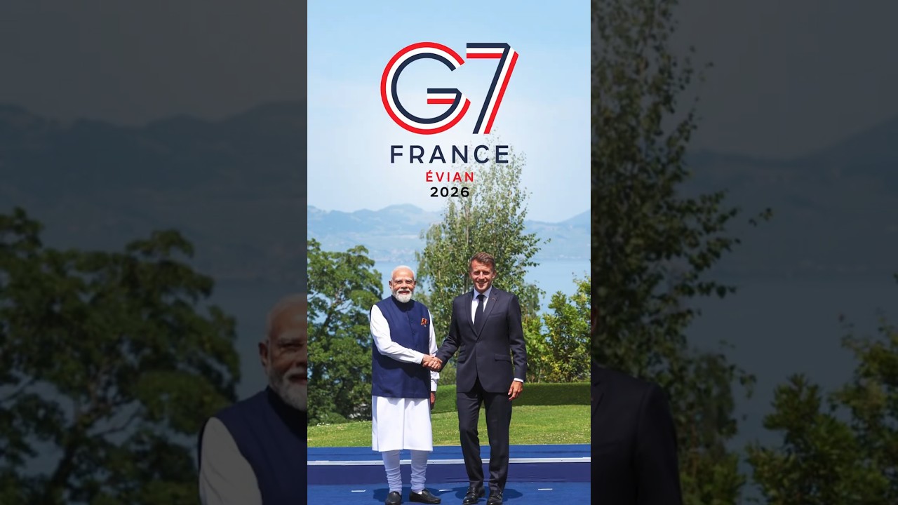 Премьер-министр Моди принят президентом Франции Макроном на саммите G7 | #G7 | #шорты