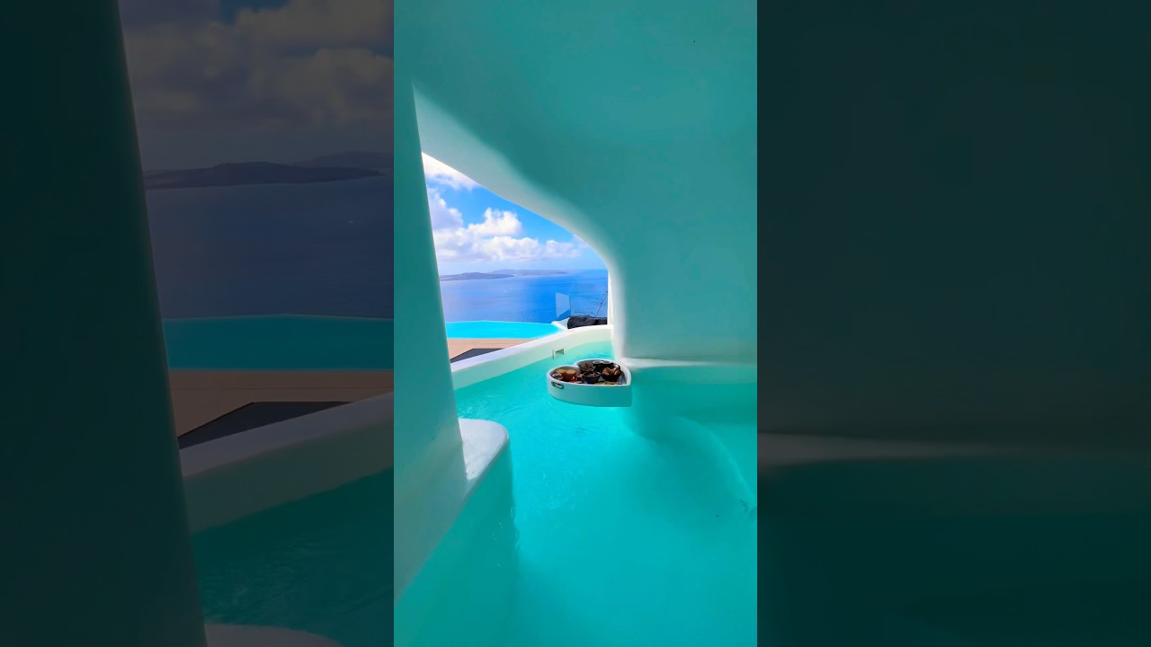 Amazing cave pool suite in Santorini! #santorini #greece