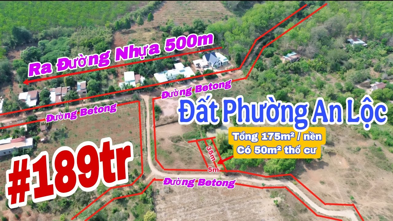 (87) 189tr | Tổng 175m², Đất phường An Lộc, Cách Đường Nhựa 500m, LH 0867.25.1968 #bdsbinhphuoc