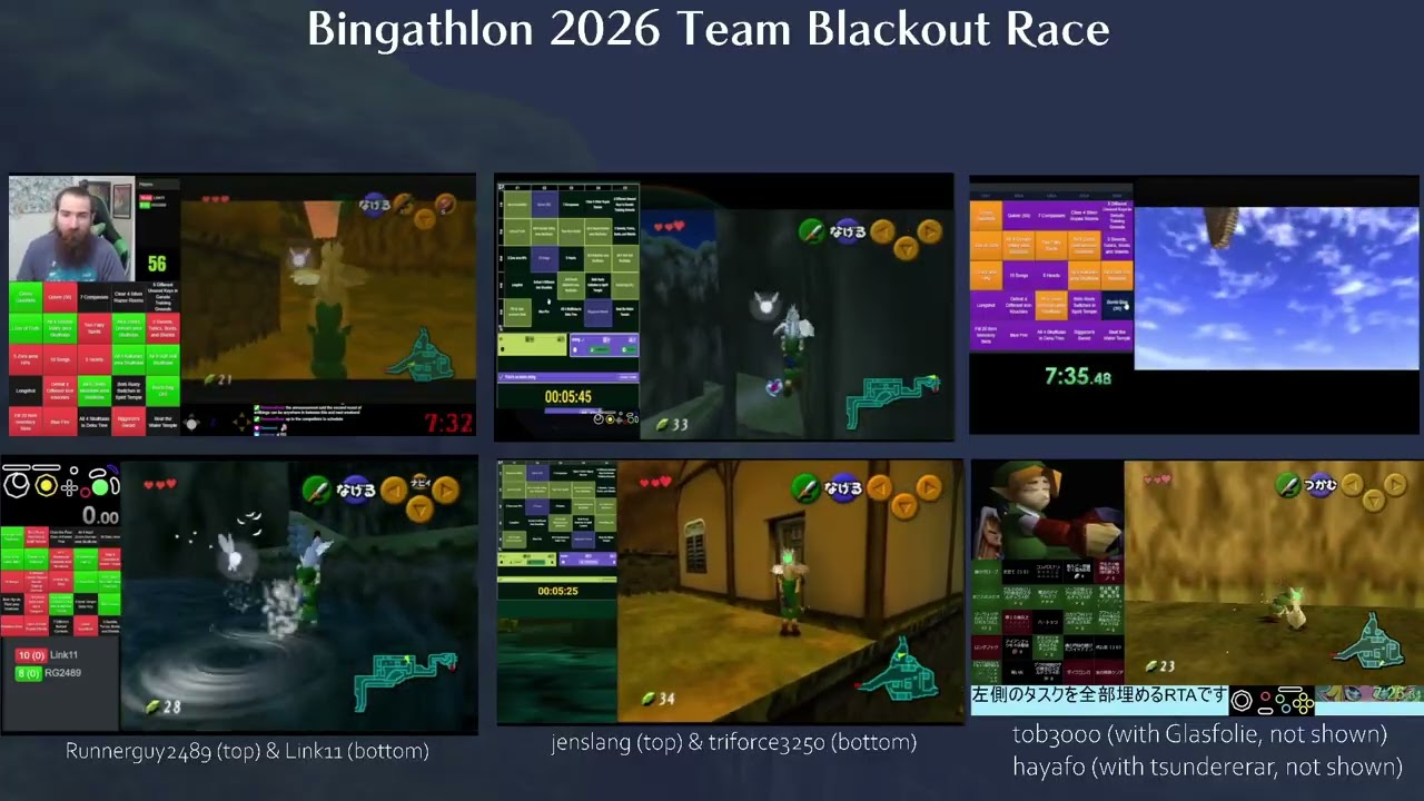 Bingathlon 2026 Team Blackout (6 person view)
