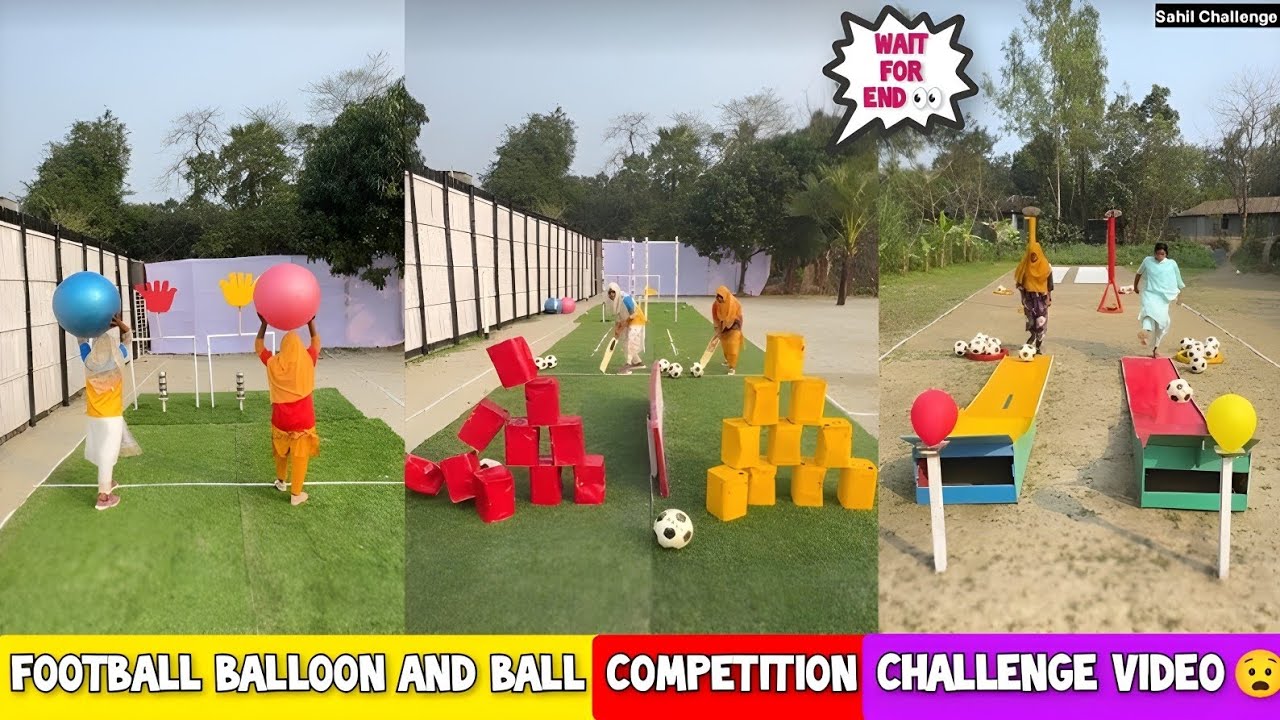 Football Balloon And Ball Competition Challenge Video 😧 | AMAZING 🔥| Wait For End 👀/ Sahil Challenge