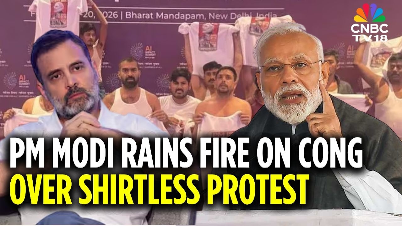 PM Modi Slams Congress Over ‘Shirtless’ Protests at AI Summit, Calls It ‘Gandi Aur Nangi Rajneeti’