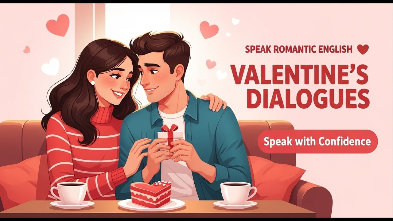 English Speaking Practice | 💕 Valentine's Day Couple Conversation | 12 Romantic Dialogues in English