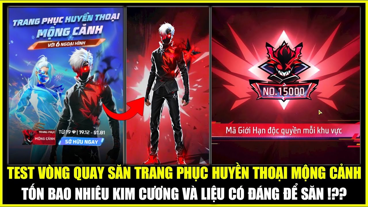 Test Vòng Quay Săn Trang Phục Huyền Thoại MỘNG CẢNH Tốn Bao Nhiêu Kim Cương!?? | Free Fire