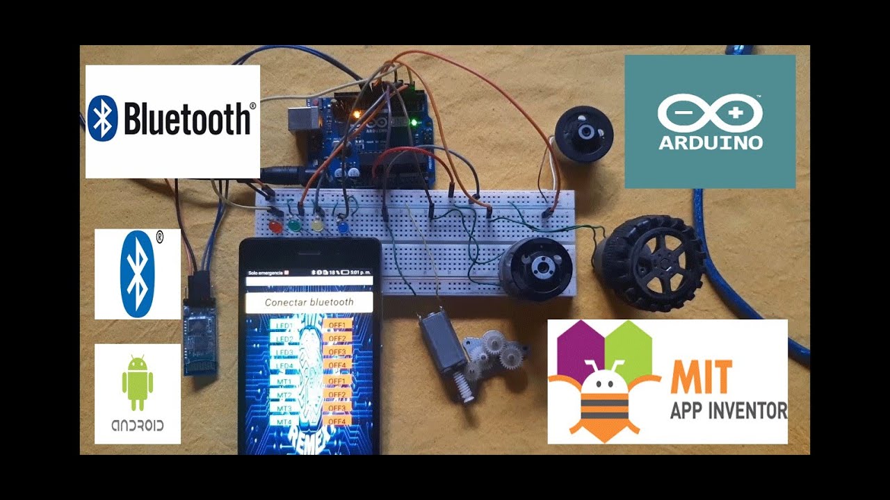 Como controlar Led y Motores con tu telefono (Android) via Bluetooth (HC-05) con (Arduino)