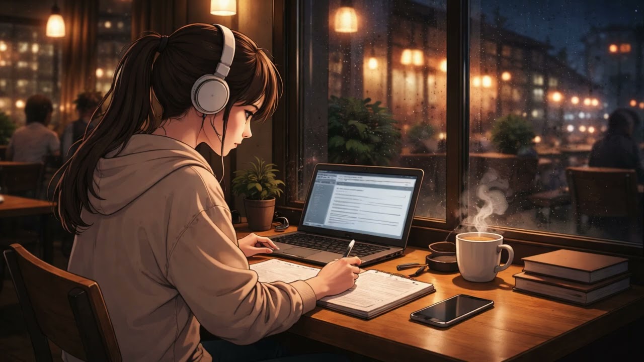 Studying Alone at a Quiet Cafe  Lofi Music for Night Focus