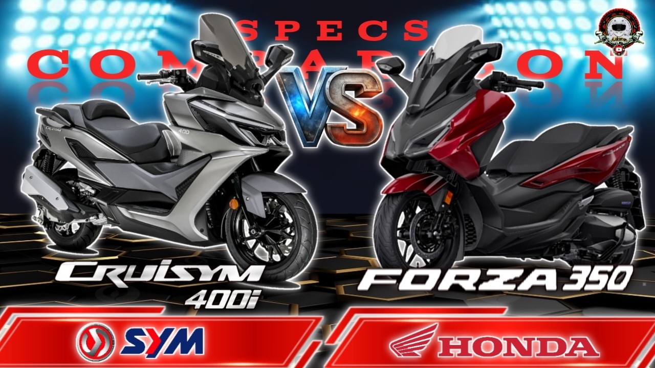 SYM CRUISYM 400i vs HONDA FORZA 350 SPECS COMPARISON