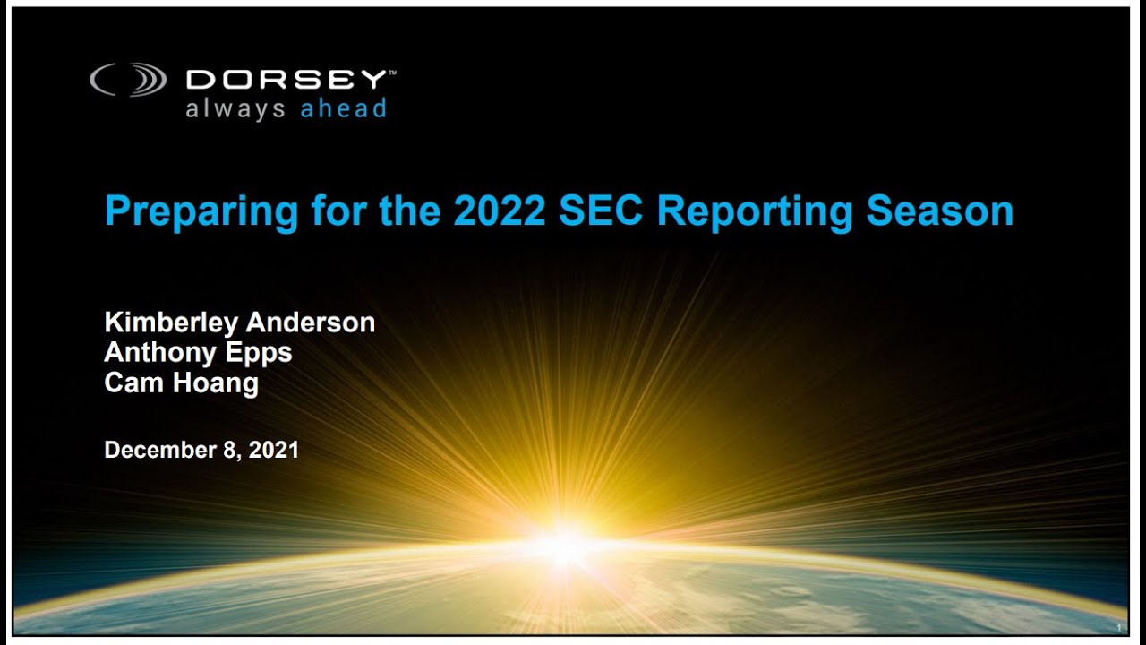 Preparing for the 2022 SEC Reporting Season