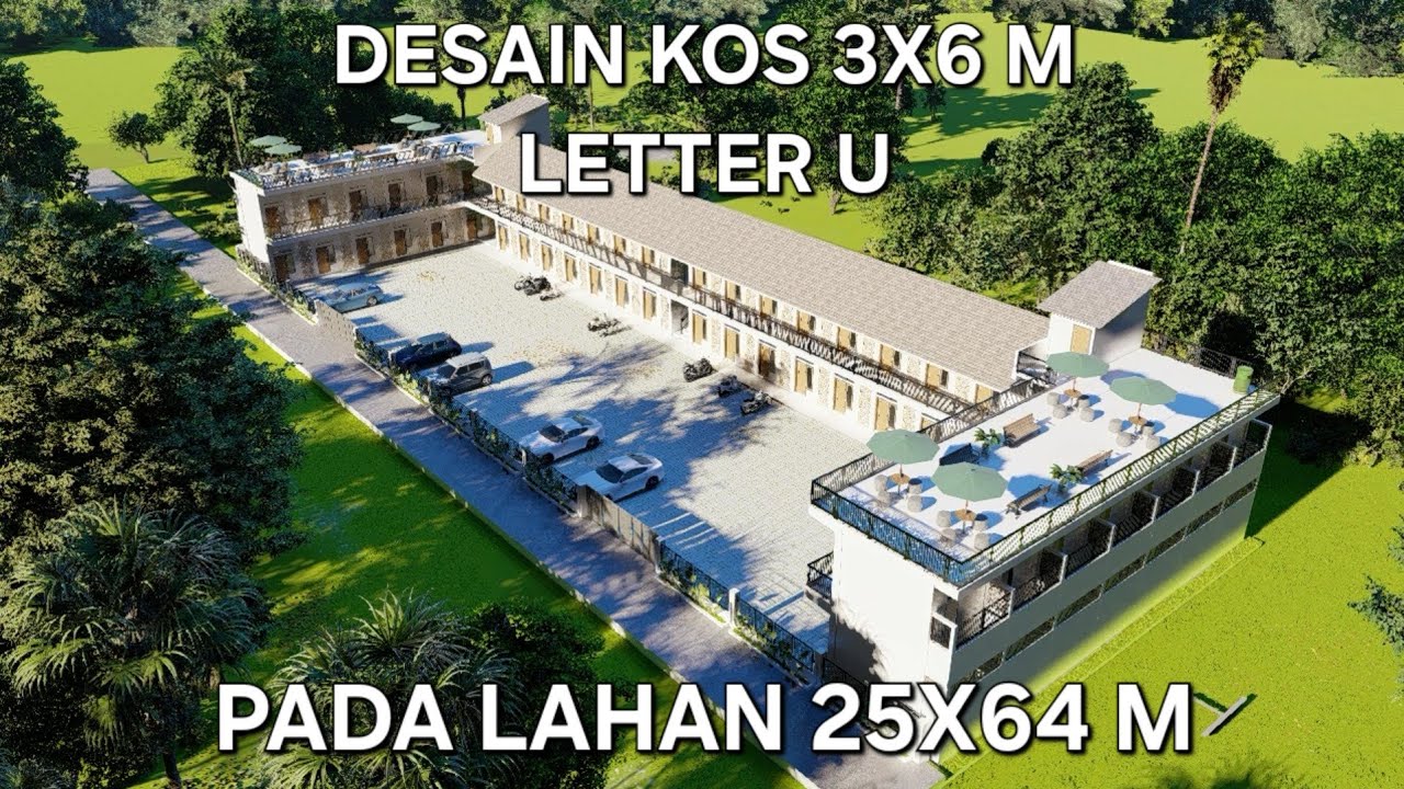 DESAIN KOS KOSAN 3X6 M || Letter L Dengan Kamar Mandi Dalam, Dapur & Jemuran