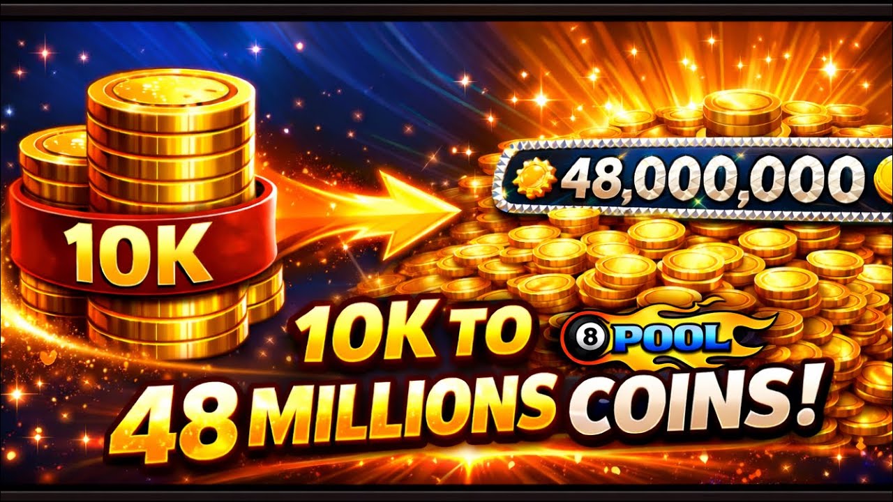 Started with 10K, now 48M coins 💸👑 8 Ball Pool journey!