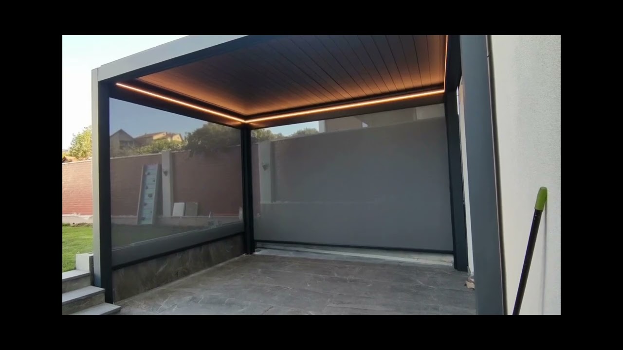PERGOLA BIOCLIMATICA CU LAMELE ROTATIVE.