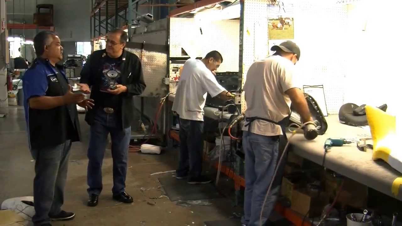 Two Wheel Thunder TV shows the making of a Corbin Seat from Start to Finish Part 4
