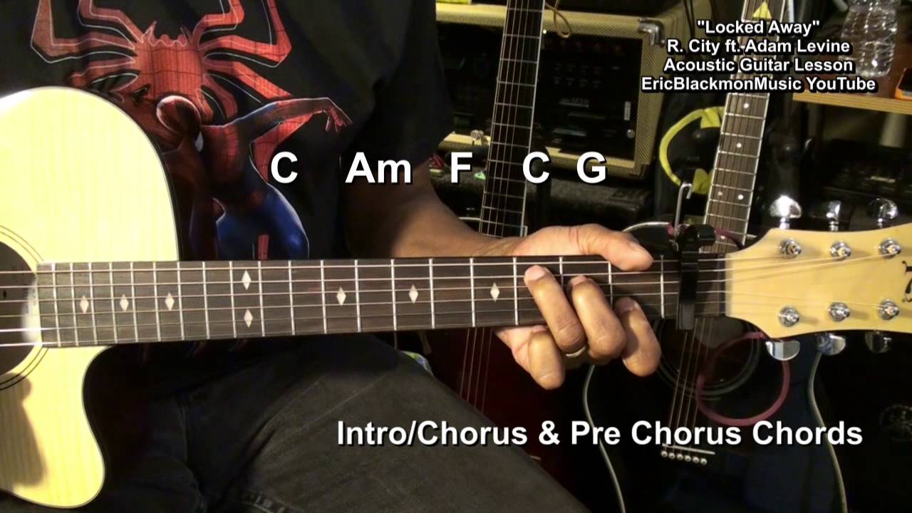 LOCKED AWAY  Rock City ft. Adam Levine EASY STRUM Guitar Tutorial @EricBlackmonGuitar