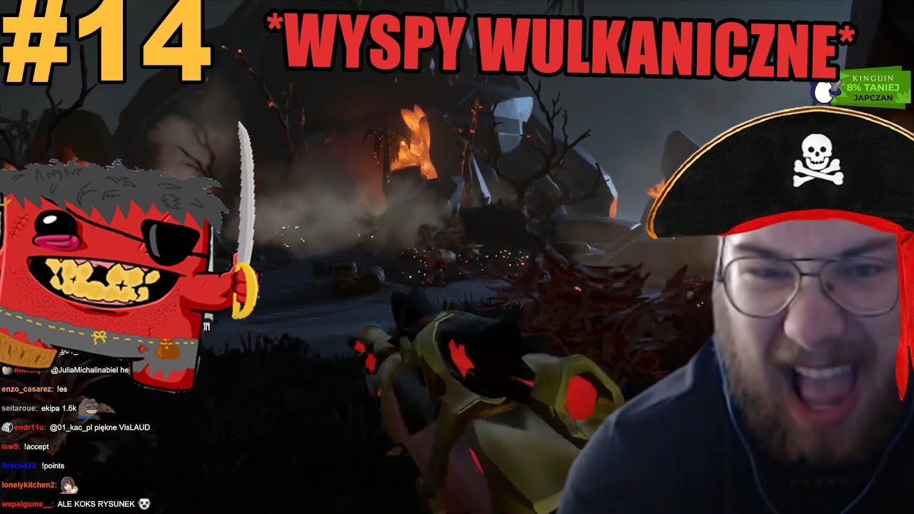 JAPCZAN SEA OF THIEVES Z EKIPĄ #14 - Wyspy wulkaniczne, Trollowanie Lukiego, Dejvid w Wiezieniu