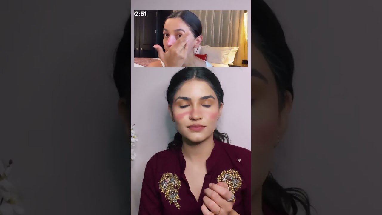 Tried @aliabhatt 's viral Blush Technique | saksheeeshh #shorts #makeup #aliabhatt