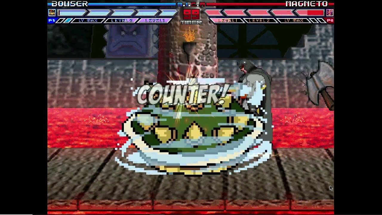 Karane MUGEN Battle #385: Bowser vs Magneto